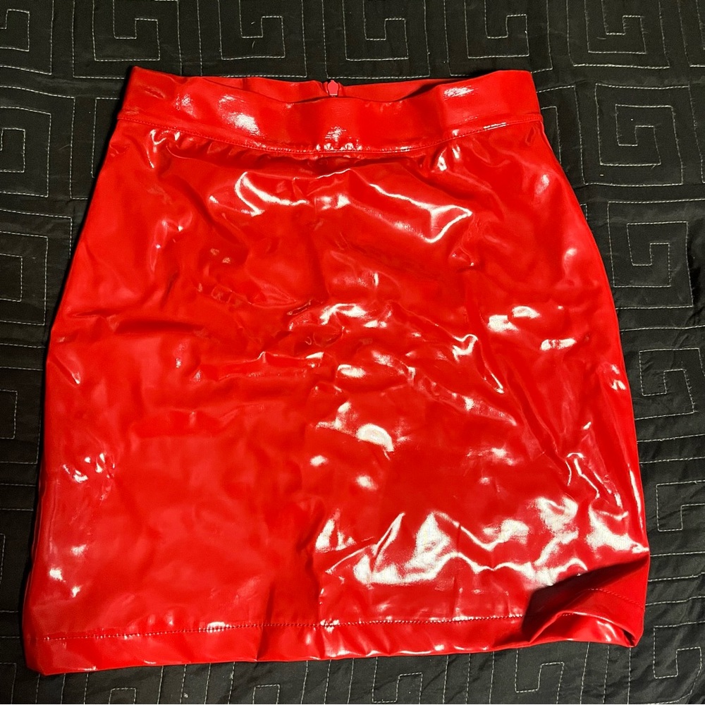 Red Latex Skirt